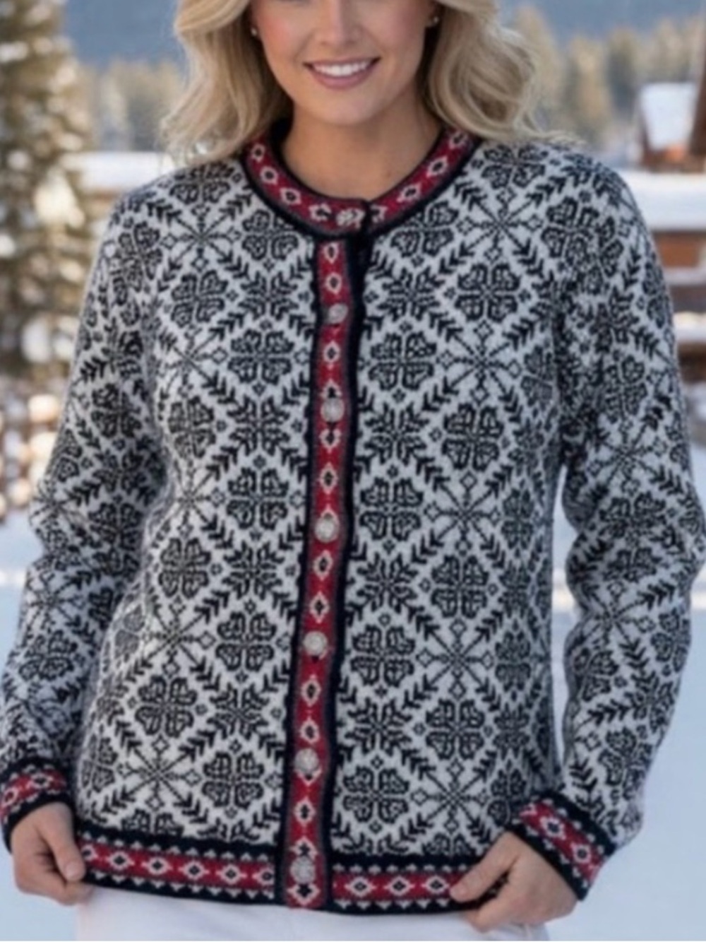 L.L. Bean Nordic Fair Isle Cardigan